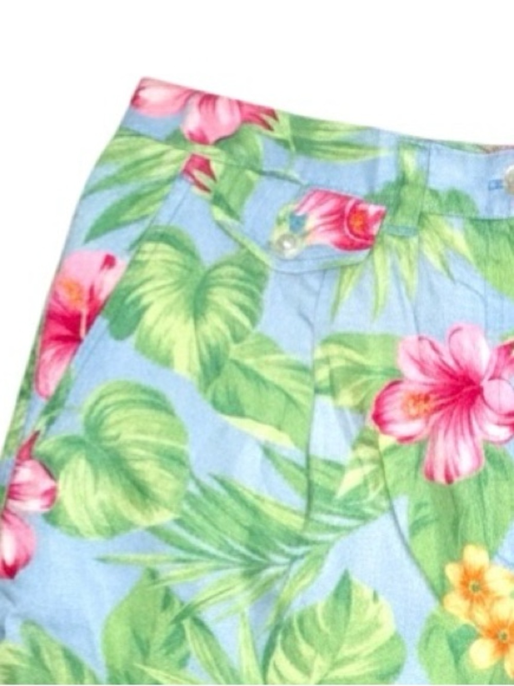 Lauren Ralph Lauren Size 10 tropical floral print 100% linen bermuda shorts - Picture 3 of 7